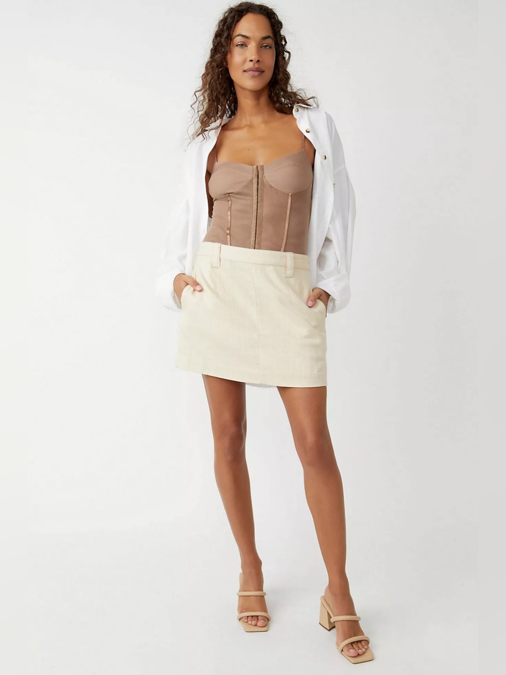 Free People Women’s Can’t Blame Me Linen Mini Skirt